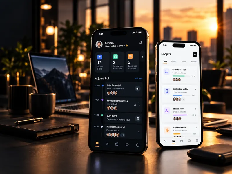 Exemple d’application mobile de suivi de projets pour les clients