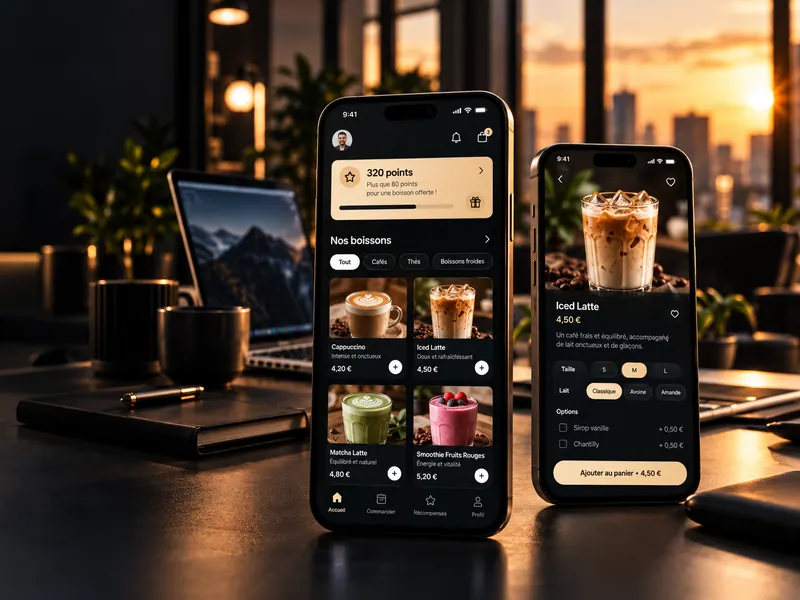 Exemple d’application mobile de commande et de fidélité pour un café